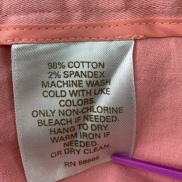 Halogen Cropped Capri Pants Wide Leg Womens 8 Peach Stretchy Mid Rise Cuff Hem - Picture 12 of 12